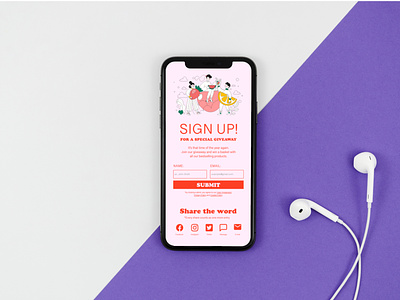 Sign Up Page - Giveaway app dailyui 001 graphic design iphone x ui ux