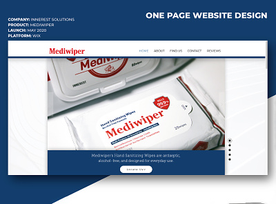 Mediwiper Website Creation adobe design graphic design healthcare one page photography product styleguide ui design ux web design website wix wixiweb