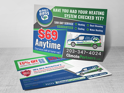 Heating and Cooling Services PostCard Design