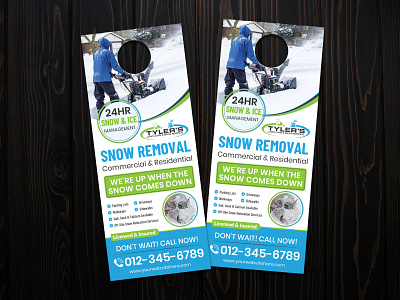 Snow Removal Door Hanger Design cleaning cleaning door hanger creative door hanger door hanger driveways flyers graphic designer graphics marketing design parking lots postcards print design removal removing flyer sidewalks snow snow flyer snow removal walkways