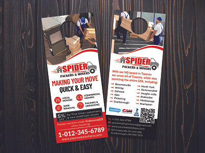 Moving Services Door Hanger Design commercial moving