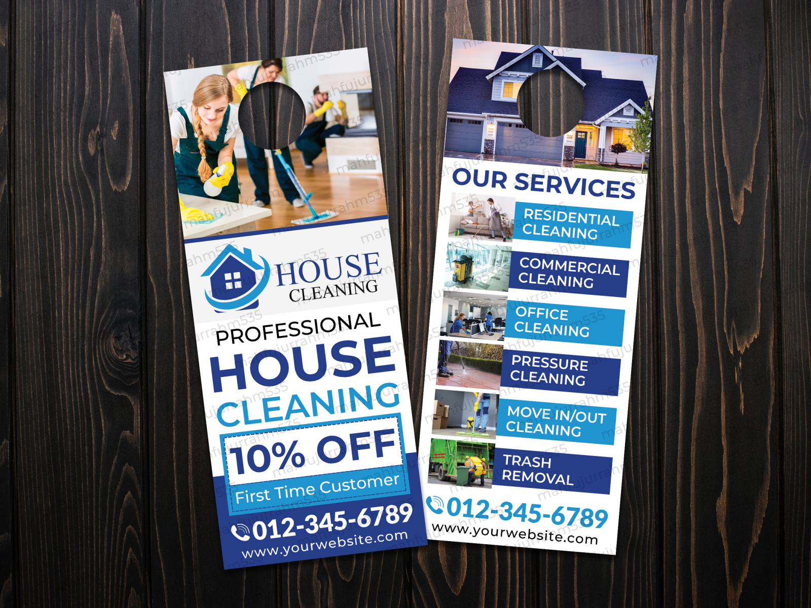 House Cleaning Services Door Hanger Design by mahfujurrahm535 on Dribbble