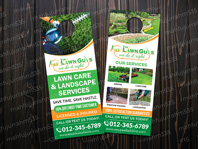 Lawn Care Services Door Hanger Design