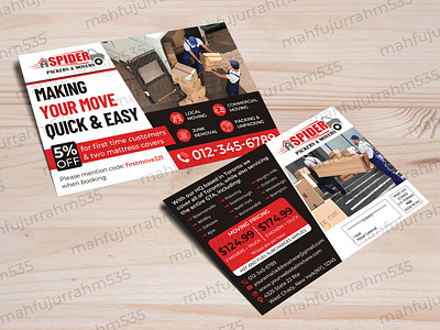 Moving Services Postcard Design furniture