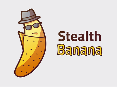 Stealth Banana banana design flat illustration shadow spy stealth