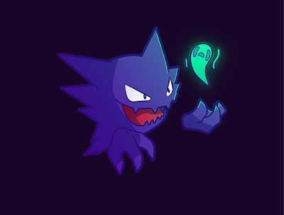 Haunter dream eater flat ghost haunter illustration light nightmare pokemon shadow