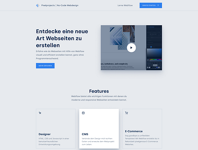 Pixelprojects Website Redesign branding figma graphic design minimalistic no code video webflow