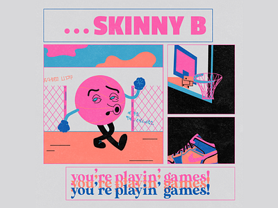 Skinny B character design design editorial flat illustration typography