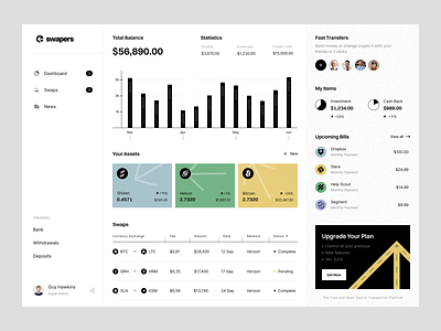 Swapers | DeFi dashboard app clean color crypto dashboard defi design desktop finance fintech interface ui ux web