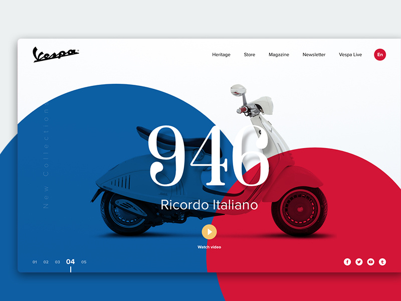 Vespa Concept vespa website slider color ux web design ui