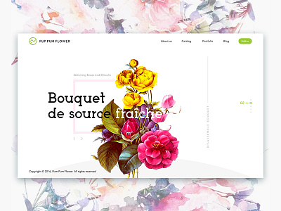 Rum Pum Flowers - web slider clean color design flowers ui ux watercolor web