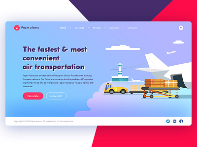 Concept for Air Freight Services color design flat gradient illustration ui ux web