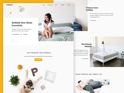 Primary - Premium bedding & mattress concept design halo lab layout main minimal promo ui ux website