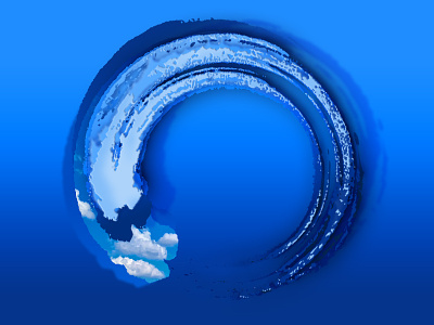 Enso 01 blue buddhism circle space truth zen