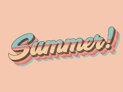 Waiting for summer branding design digital digitalart drawing font illustrator logo orange retro summer vector vintage