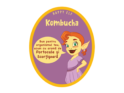 Kombucha label happy elf