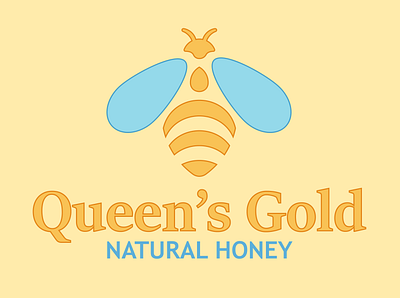 Queen's Gold logo design bee digital gold honey honeybee illustrator logo logodesign vector yellow