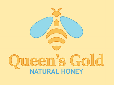Queen's Gold logo design bee digital gold honey honeybee illustrator logo logodesign vector yellow
