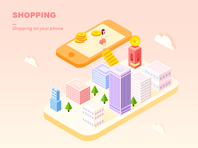 Shopping on your phone by Ann-z on Dribbble