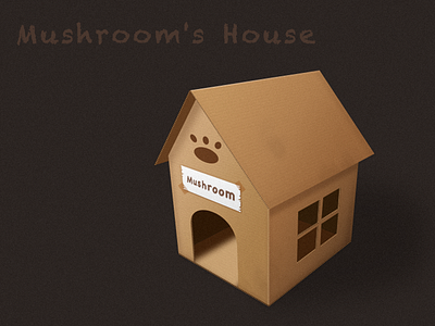 Mushroom's House house icon illustration paperboard sketch