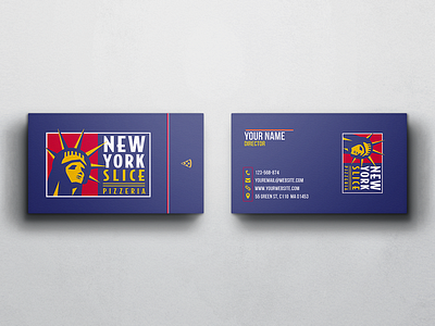 New York Slice Pizzeria business card design design