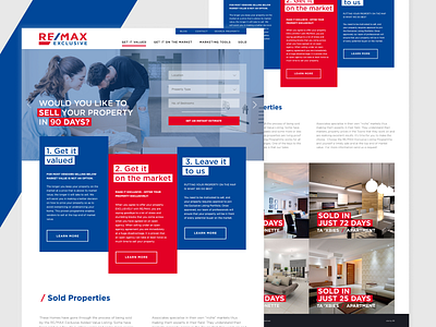 Landing page for RE/MAX EXCLUSIVE design landing page remax ui web