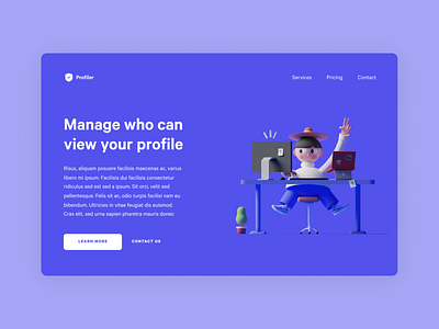 UI Design practice: Landing page design illustration ui