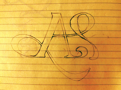 "A" rough sketch with flourishes