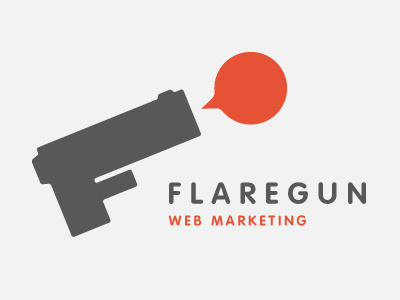 Flaregun02 flare gun logo speech bubble