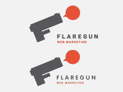 Flaregun03 gun logo speech bubble