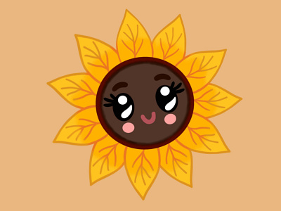 Cutie sunflower cartoon children cute cute illustration illustration kawaii procreate sticker sunflower