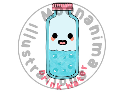 Cute drink water sticker