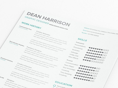 Free Minimal Typographic Resume Template cv cv template free resume template freebie freebies jobs resume resume design