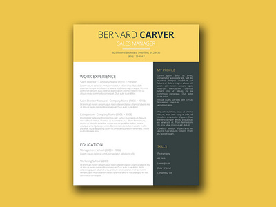 Free Manager Resume Template with Elegant Design