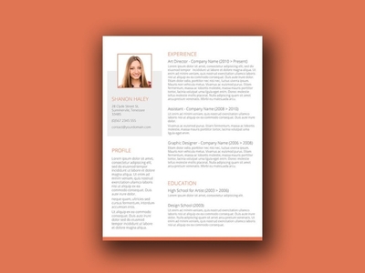 Free Orange Themed Resume Template by Ludson on Dribbble