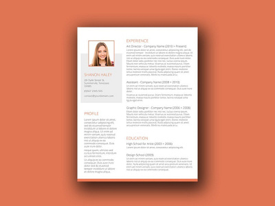 Free Orange Themed Resume Template cv cv resume free cv template free resume template freebie freebies jobs resume resume template