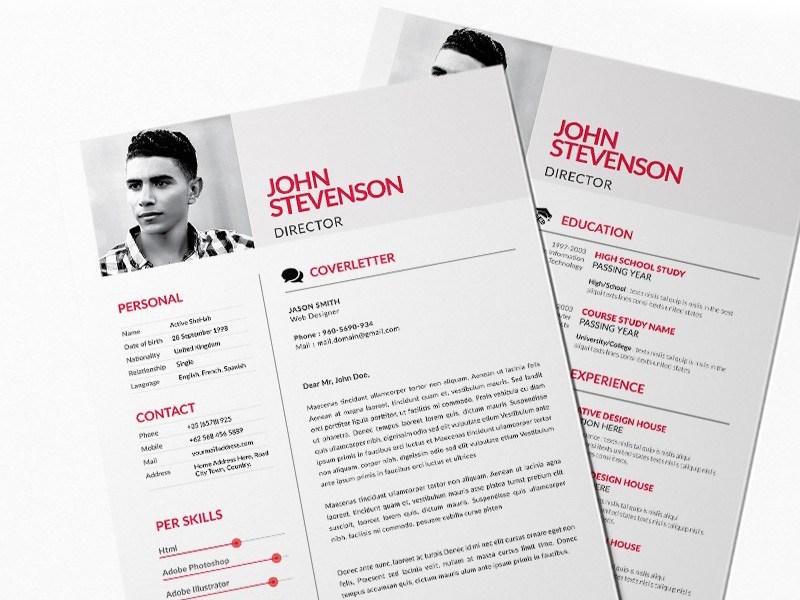 Free Red Style Resume Template for Any Job Opportunity by Ludson on