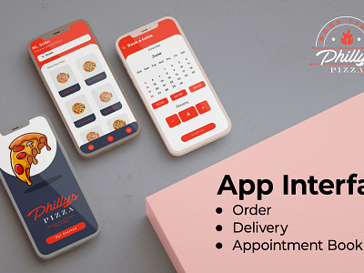 UI UX App Design for Phillys' Pizza | UI Visual Design adobe xd app design figma graphic design product design prototype ui