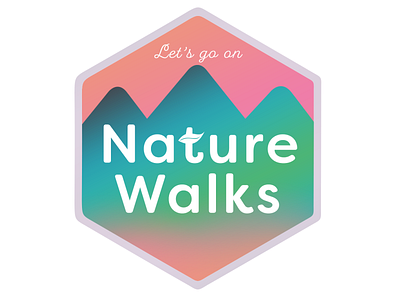 Let's Go On Nature Walks app design flat logo type typography vector web