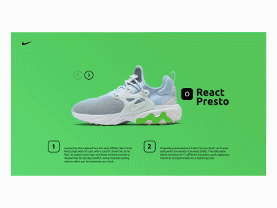 Nike Presto - UI Concept animation design gif nike shoe shoes ui ux web