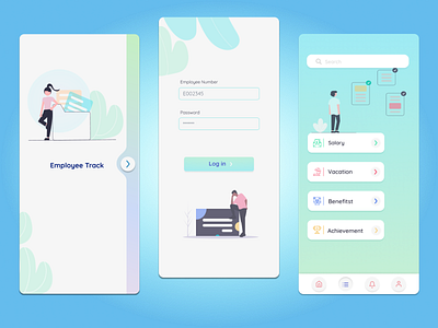 employee self-tracking app app design design figma minimal minimalist ui ux ux ui uxdesign