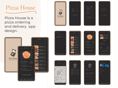 Pizza house App app app design appdesign clean design figma figmadesign flat minimal minimalist navigation ui uidesign ux ux ui uxdesign uxui