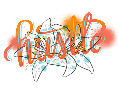 Summer Hustle hand lettering illustration procreate