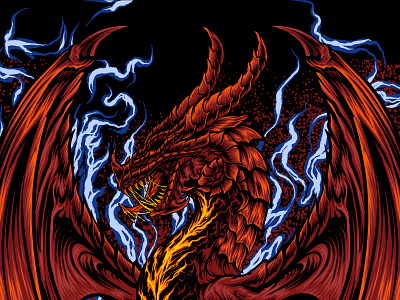 dragon tshirt design overprint