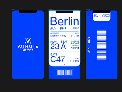 In progress 'Valhalla' Airline app in Swiss style