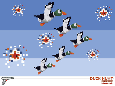 Duck Hunt retro gaming 2d character flat illustration vector