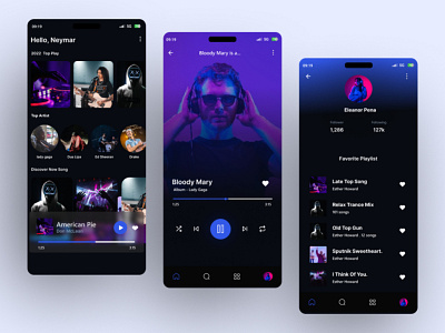 Music Streaming App Design app app design audio audiobook mobile app mobile app design mobile ui music music platform music player player podcast podcasts song sound spotify stream streaming youtube music