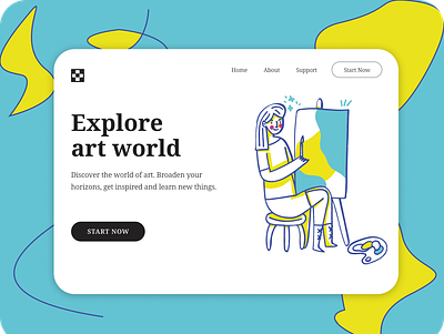 Explore art art design desktop illustration interface ui ux vector web design website website design