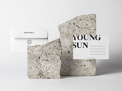 Postcard and Envelope for Young Sun design envelope event branding mexico mockup mockup design postcard rock stationery sun young sun