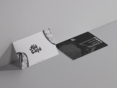 Business Cards for Aló Café businesscard coffee design logo logodesign mexico papeleria stationery tarjeta de presentacion